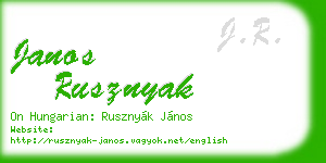 janos rusznyak business card