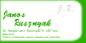 janos rusznyak business card